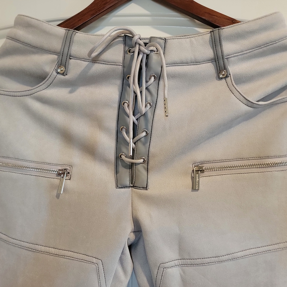 Maniere De Voir Light Beige Lace-Up Pants